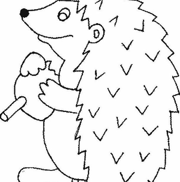 Online coloring book: Coloring big hedgehog with apple